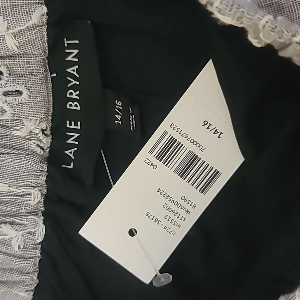 NWT Lane Bryant Dress Embroidered Eyelet Off-The-Shoulder - Picture 3 of 8